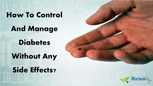 How To Control And Manage Diabetes Without Any Side Effects?