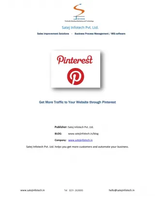 Get More Traffic to Your Website through Pinterest - slide 1