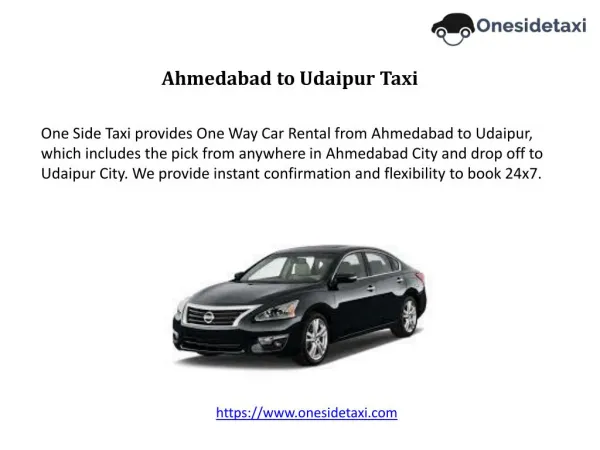 Ahmedabad to Udaipur Taxi Service