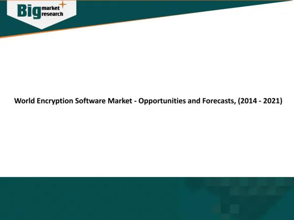 World Encryption software market