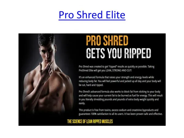 Boost Your Muscles With Pro Shred Elite