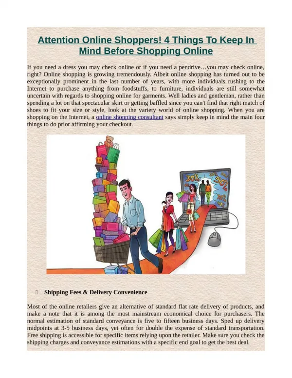 Attention Online Shoppers! 4 Things To Keep In Mind Before Shopping Online