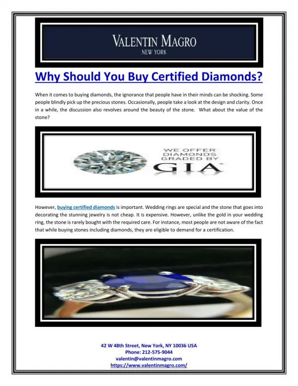 Why Should You Buy Certified Diamonds?
