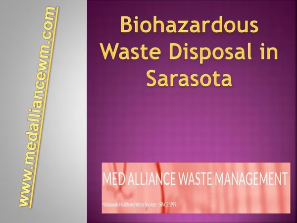 Biohazardous Waste Disposal in Sarasota