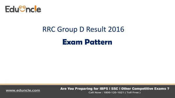 Railway RRC Group D Result 2016| Exam Pattern