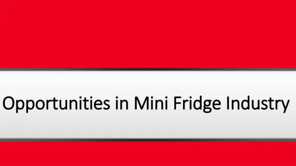 Opportunities in Mini Fridge Industry