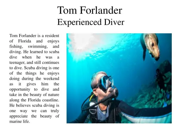 Tom Forlander Experienced Diver