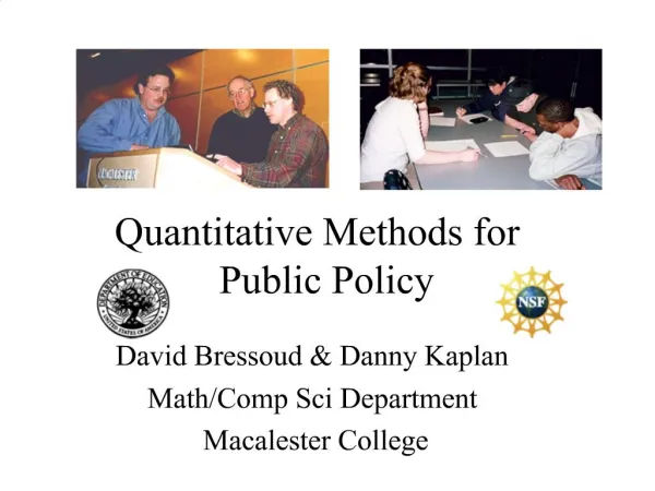 Quantitative Methods for Public Policy