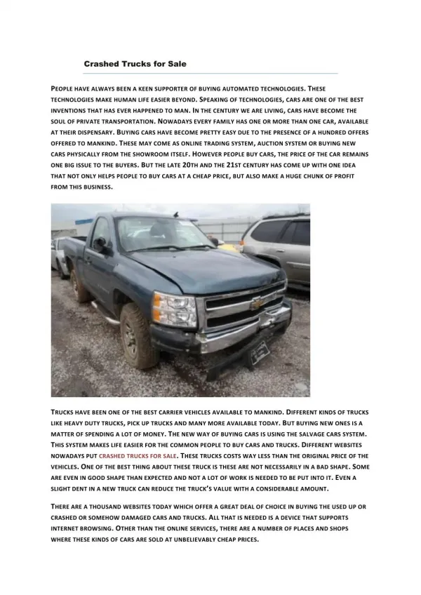 Buy Totaled Trucks For Sale