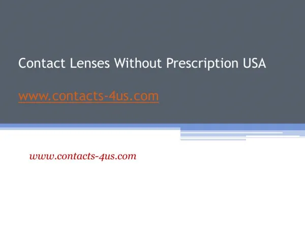 Order Contacts without Prescription