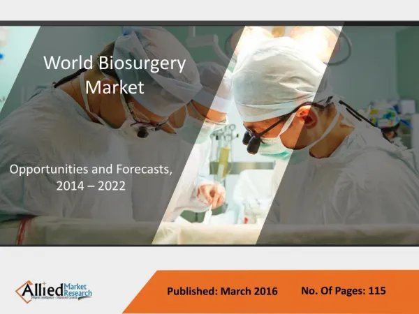 Biosurgery Market- Opportunities and Forecasts, 2014 - 2022