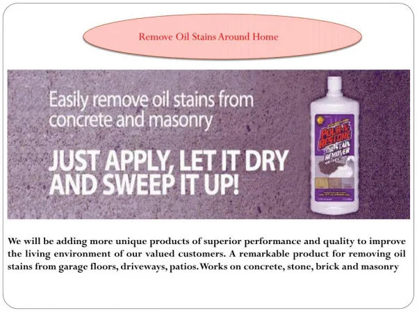Remove oil stains