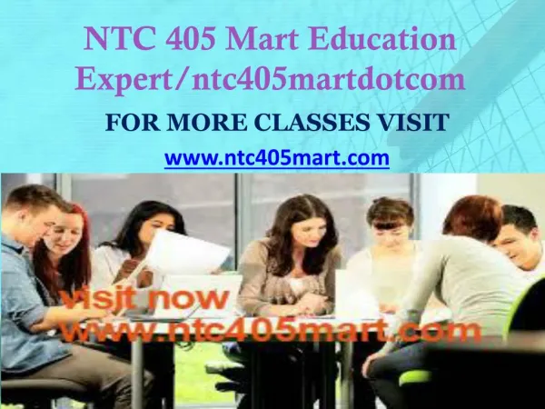 NTC 405 MART peer educator/ntc405martdotcom