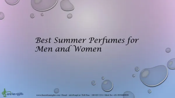 Best summer perfumes for men and women - Arabian Nights