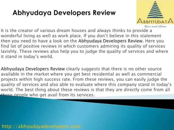 Abhyudaya Developers Review
