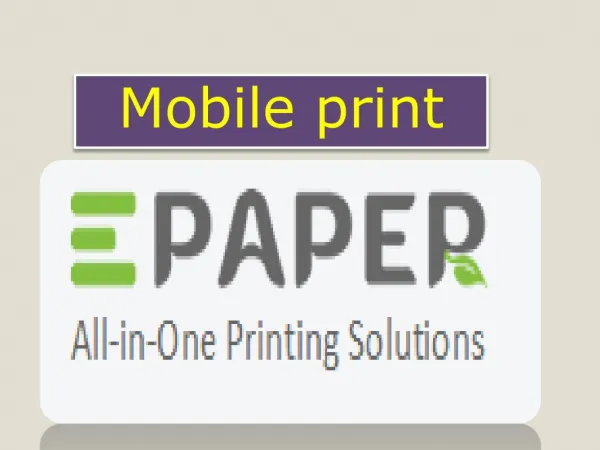 Get services of Mobile print