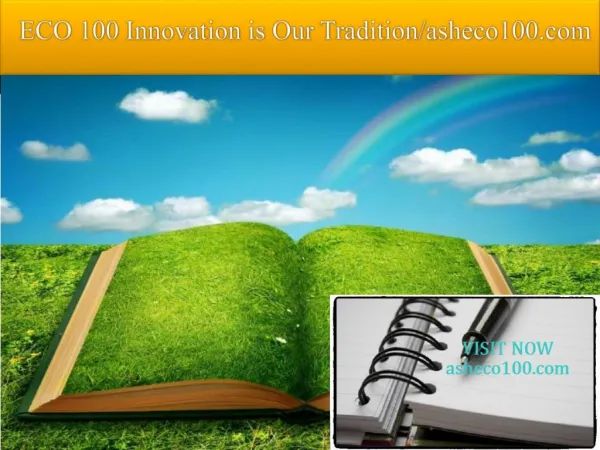 ECO 100 Innovation is Our Tradition/asheco100.com