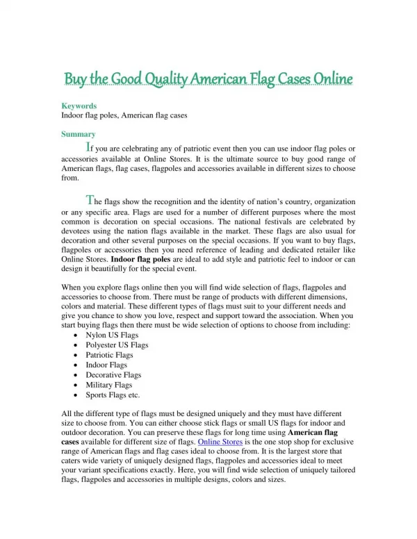Buy the Good Quality American Flag Cases Online