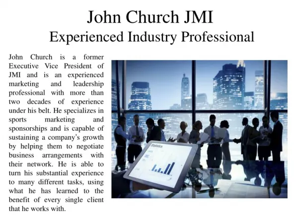 John Church JMI - Experienced Industry Professional