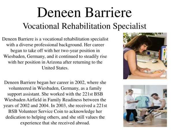 Deneen Barriere - Counselor Experience