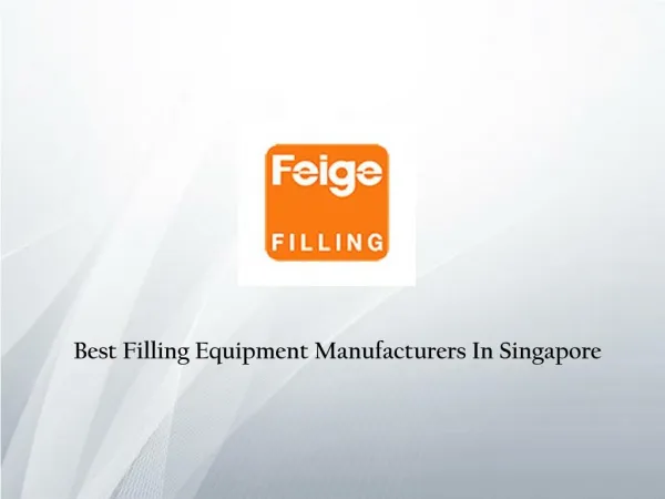 Filling Equipment In Singapore