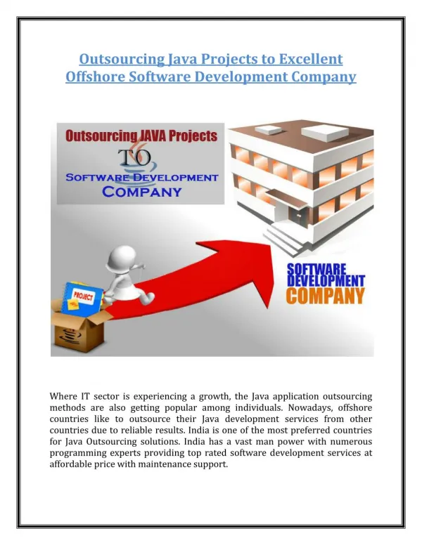 Outsourcing Java projects to Excellent Offshore Software Development Company