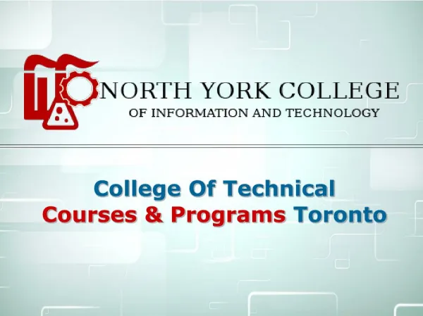 Toronto Engineering & Technical Courses - North York College