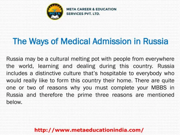 The Ways of Medical Admission in Russia