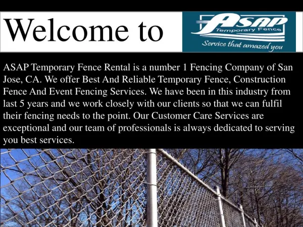 Welcome to ASAP Temporary Fence
