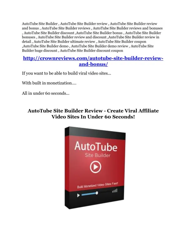 AutoTube Site Builder Review