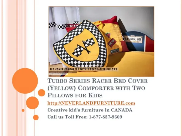 Turbo Series Racer Bed Cover Yellow Comforter With Two Pillows for Kids