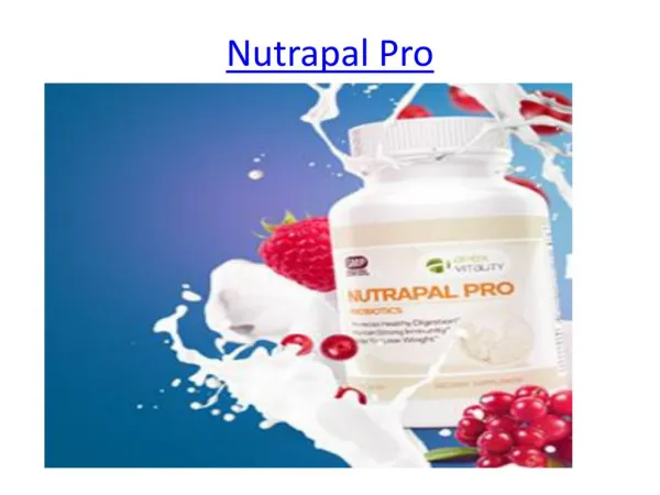 Your Healhy Comapnion Nutrapal Pro
