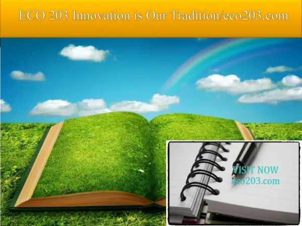 ECO 203 Innovation is Our Tradition/eco203.com