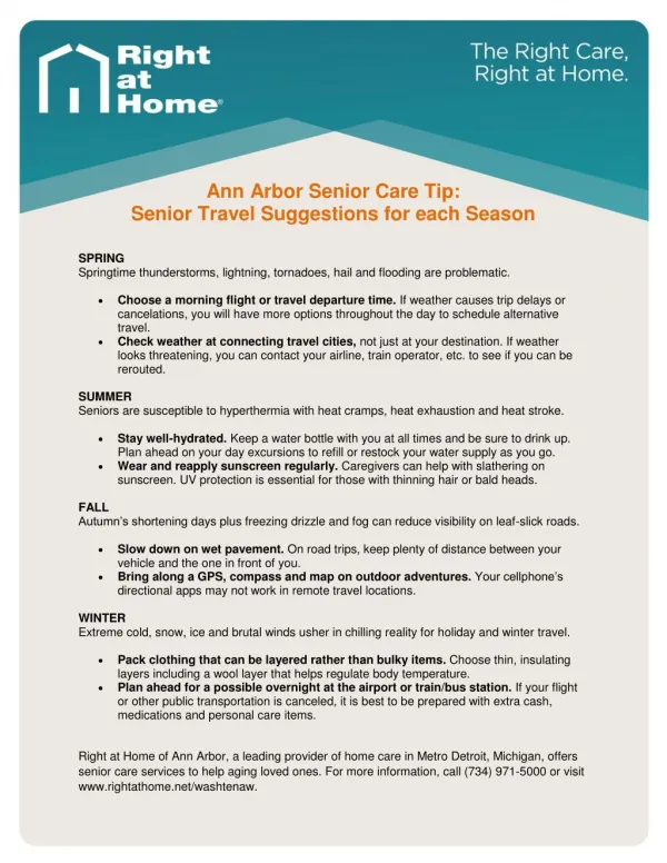 Senior Travel Tips | Home Care Services | Ann Arbor, MI