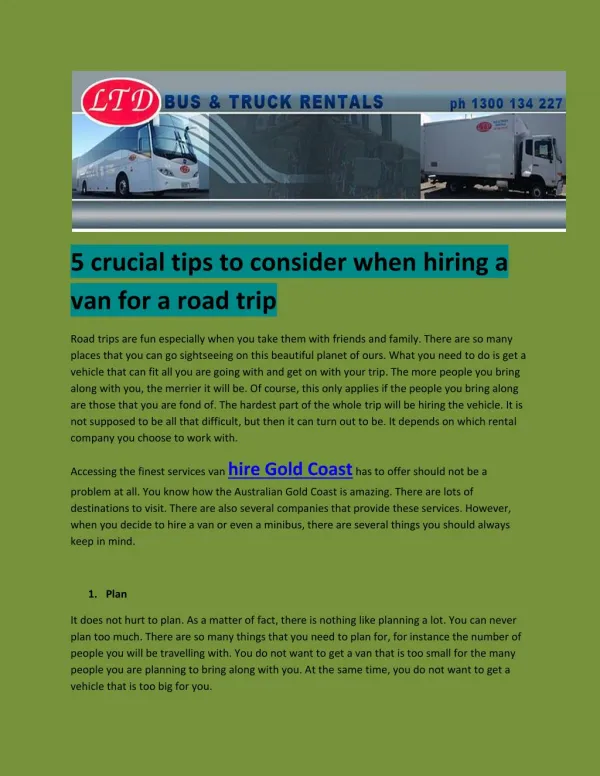 truck rental gold coast