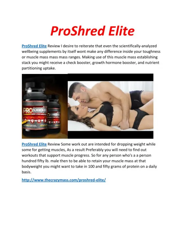 ProShred Elite Great Muscles In Few Days