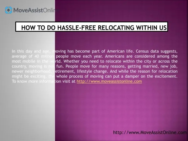 Top Tips to Moving Hassle-Free in US