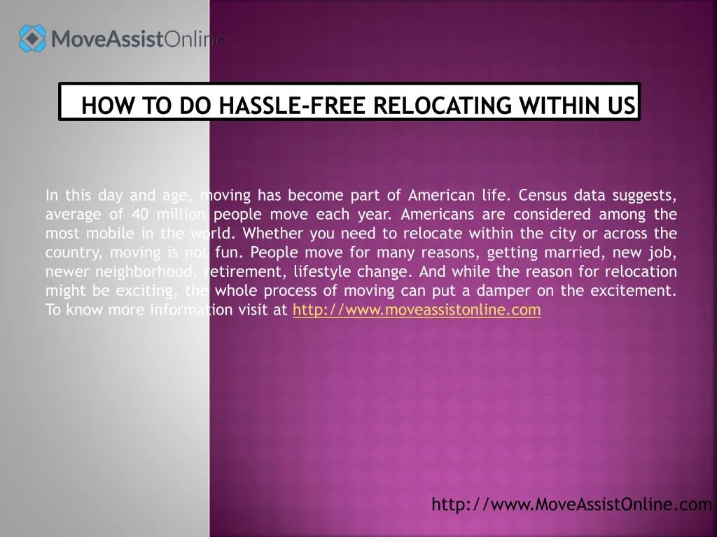 how to do hassle free relocating within us