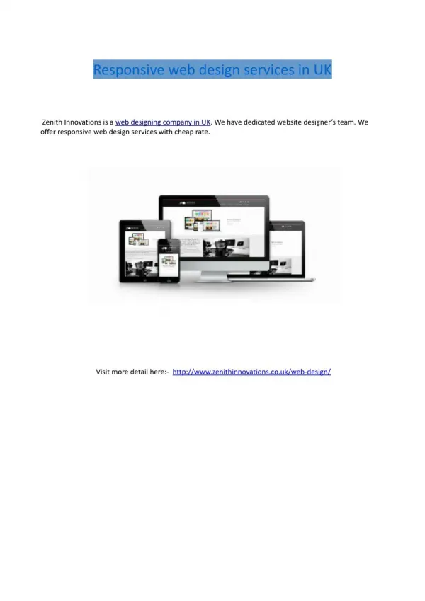 Responsive web design services in UK