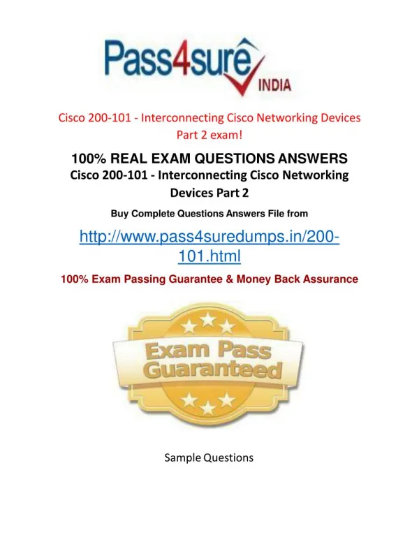 Pass4sure 200-101 Study Guide