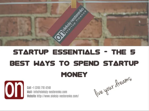 Startup Essentials by Oleksiy Nesterenko