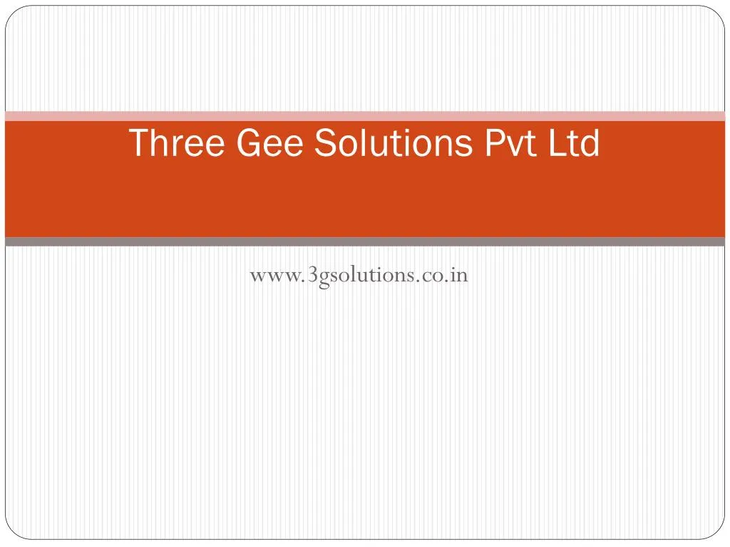 three gee solutions pvt ltd