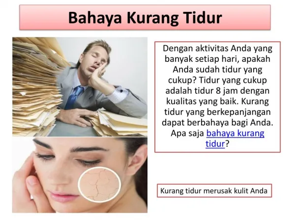bahaya kurang tidur