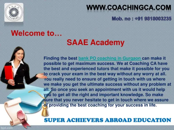 Find the best bank PO coaching in Gurgaon for you