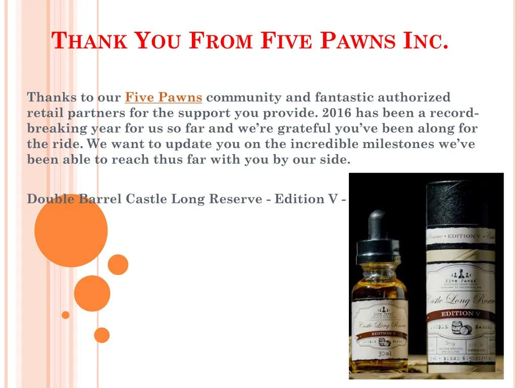 thank you from five pawns inc