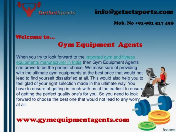 Make good selection for imported gym and fitness equipments manufacturer in India