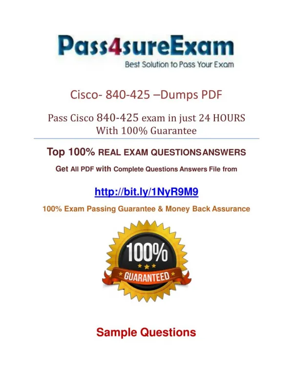 840-425 Practice Test With 100% Passing Guarantee