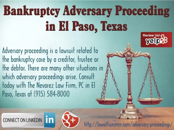 Bankruptcy Adversary Proceeding in El Paso, Texas - The Nevarez Law Firm