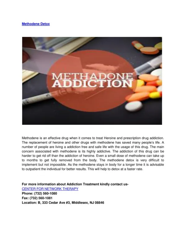 Methadone Detoxification