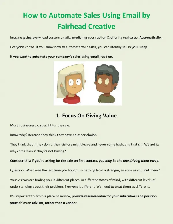 How to Automate Sales Using Email by Fairhead Creative